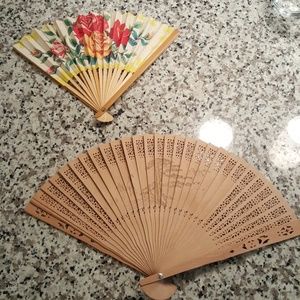 Two Vintage Ladies Fans